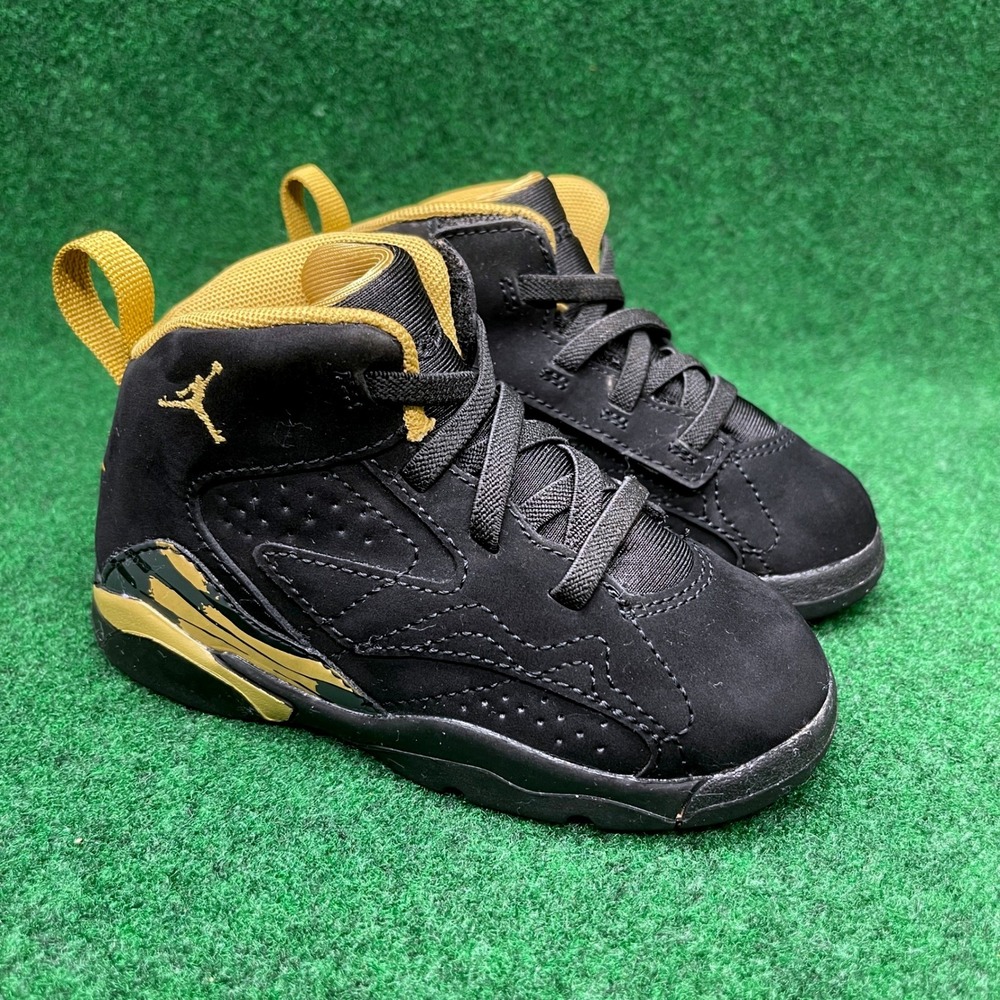 Nike Jordan True Flight TD Black Gold Toddler Basketball Shoes Size 8C